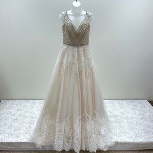 NWT Christina Wu Designer Lace and Beaded Gown